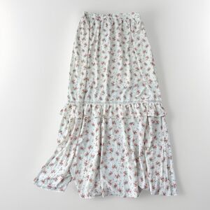 Princess Polly Fowler Maxi Skirt Size 10 Dainty Floral White New Tiered Boho
